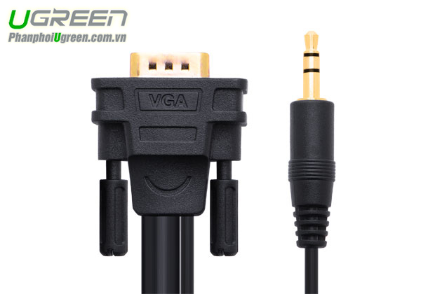Cáp VGA 3M hỗ trợ audio 3.5mm chính hãng Ugreen UG 11627