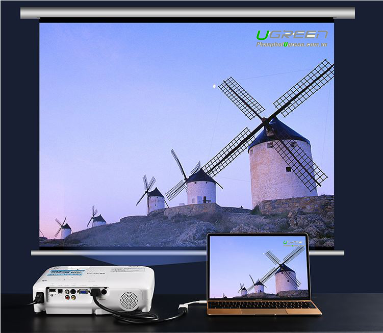 Cáp chuyển đổi USB Type C to Displayport (âm) Ugreen 40372 cao cấp