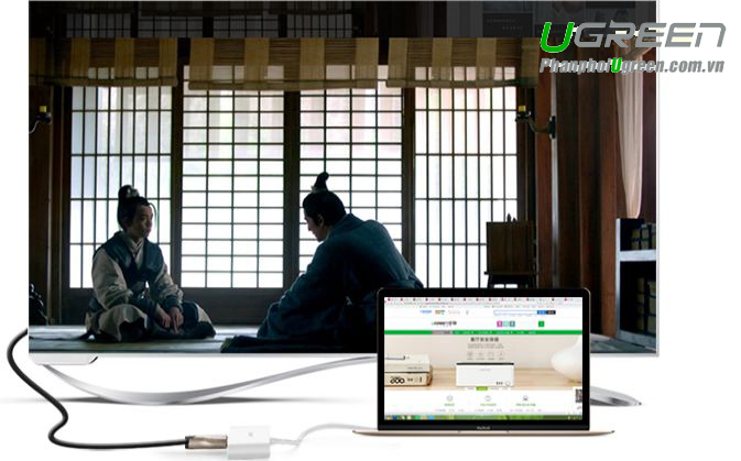 Cáp USB Type C to HDMI, tích hợp 3 cổng USB 3.0 Ugreen 40374