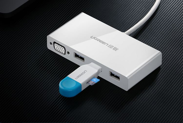 Cáp chuyển USB Type C to VGA, Hub USB 3.0 Ugreen 40375