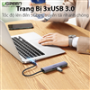 Bộ chia USB Type C sang 3 cổng USB 3.0 + LAN chính hãng Ugreen 20920