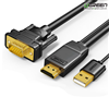 Cáp chuyển đổi HDMI to VGA dài 1,5m Ugreen 30449 hỗ trợ nguồn phụ