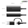 Cáp chuyển đổi USB-A & Type-C 3.0 to Lan Gigabit 10/100/1000Mbps Ugreen 15638 chính hãng