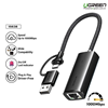 Cáp chuyển đổi USB-A & Type-C 3.0 to Lan Gigabit 10/100/1000Mbps Ugreen 15638 chính hãng