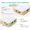 Cáp chuyển USB type C to VGA tích hợp USB 3.0, USB 2.0 Ugreen 30442 (Sạc được điện)