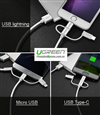 Cáp Sạc 3 Trong 1 USB-C, Micro USB, Lightning 2M Ugreen 30642