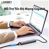 Cáp USB 3.0 to LAN 10/100/1000Mbps và hub 3 cổng USB 3.0 chính hãng Ugreen 20915