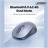 Chuột Bluetooth Không Dây Dual Mode, DPI 4000 Cho Laptop, MacBook, PC Ugreen 45149 chính hãng
