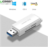 Đầu đọc thẻ nhớ SD/TF Ugreen 40753 chuẩn USB 3.0 chính hãng