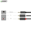 Dây loa 3.5mm ra 2 RCA dài 15m (hoa sen) Ugreen 60834