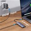 Hub USB Type C 10 in 1 to HDMI 4K, VGA, USB 3.0, Lan RJ45, SD/TF, 3.5mm, PD 100W Ugreen 15601