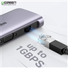 Hub USB Type C 10 in 1 to HDMI, VGA, 3.5mm, LAN, USB 3.0, đọc thẻ SD/TF, PD USB C Ugreen 80133
