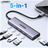 Hub USB Type C 5 in 1 to HDMI 4K, USB 3.0, USB C PD 100W Ugreen 15596