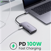 Hub USB Type C 7 in 1 to HDMI, USB 3.0, Lan, đọc thẻ SD/TF, PD USB C Ugreen 50852