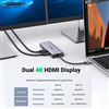 Hub USB Type C to 2 HDMI, USB 3.0, Lan, Sạc PD, đọc thẻ SD/TF Ugreen 90119