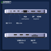 Hub USB Type C to HDMI, VGA, Displayport, USB 3.0, SD/TF, hỗ trợ sạc USB C Ugreen 70305