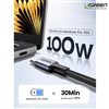 Ugreen 70427 - Cáp USB Type C 2 đầu dương dài 1m sạc 100W 5A QC3.0 chính hãng