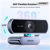 Webcam HD 1080p@30Hz cho PC, lấy nét cố định Ugreen 15728 CM678 chính hãng