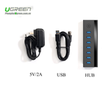 Hub USB 3.0 7 Cổng Ugreen 30845 Hỗ Trợ Nguồn DC 5V/2A