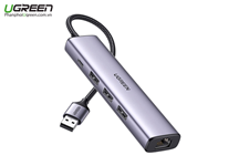 Bộ chia USB 3.0 ra 3 cổng + Lan 1000Mbps Ugreen 60554 chính hãng