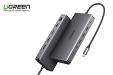 Bộ chuyển đổi Ugreen 15978 Pro 13 in 1 USB Type-C sang HDMI, USB-C, USB 3.0, LAN, SD, 3.5mm, PD 100W