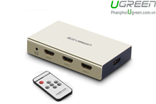 Bộ gộp HDMI 3 vào 1 ra chính hãng Ugreen 40369 hỗ trợ Optical + Audio có điều khiển