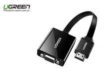 Cáp chuyển đổi HDMI sang VGA dài 20cm 1080p@60hz Ugreen 90813 CM611 chính hãng