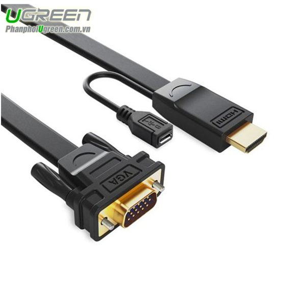 Cáp chuyển đổi HDMI sang VGA dài 3m Ugreen 40232 chính hãng