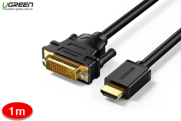 Cáp chuyển đổi HDMI to DVI 24+1 Ugreen 30116 dài 1m chính hãng