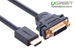 Cáp Chuyển HDMI To DVI 24+5 ĐẦU ÂM dài 15cm Chính Hãng Ugreen 20136