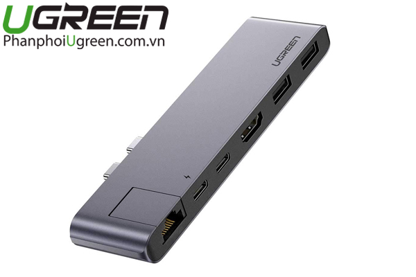 Cáp chuyển USB Type C to HDMI, Lan, USB 3.0, hỗ trợ sạc USB C Ugreen 50984 chính hãng