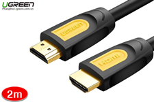 Cáp HDMI 2M tròn chính hãng Ugreen UG-10129 hỗ trợ 3D 4K