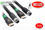 Cáp HDMI 8M HD125 Ugreen 10286 cho công trình, dự án đi dây ngầm chất lượng 4K*2K