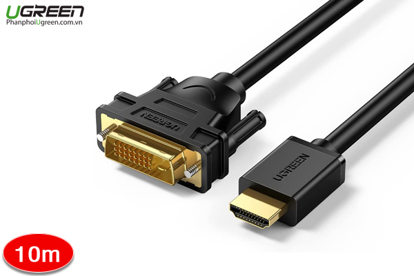 Cáp HDMI To DVI 24+1 dài 10m Chính Hãng Ugreen 10138