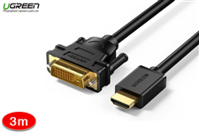 Cáp HDMI To DVI 24+1 dài 3m Chính Hãng Ugreen 10136