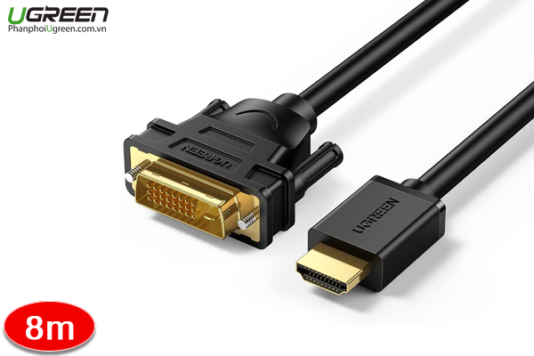Cáp HDMI To DVI 24+1 dài 8m Chính Hãng Ugreen 10164