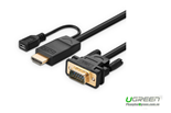 Cáp HDMI To VGA 2M Chính Hãng Ugreen 30450 (Có Nguồn Phụ)