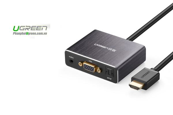 Cáp HDMI To VGA + Audio + Quang SPDIF Ugreen 40282 Cao Cấp