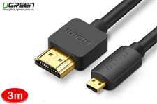 Cáp Micro HDMI to HDMI 3M chuẩn A chính hãng Ugreen UG-30104