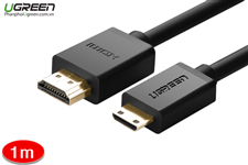Cáp Mini HDMI sang HDMI 1M Ugreen 10195 hỗ trợ 3D 4K