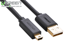 Cáp Mini USB To USB 2.0 Dài 3M Mạ Vàng Cao Cấp Ugreen 10386