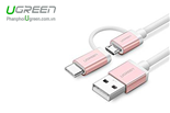 Cáp Sạc Điện Thoại 2 Trong 1 Micro USB và Type C Ugreen 30541