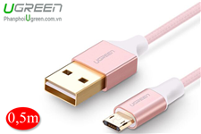 Cáp sạc Micro USB dài 0.5m cao cấp chính hãng Ugreen 30854