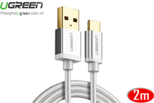Cáp sạc USB 2.0 to Type C dài 2m Ugreen 20814 bọc nylon cao cấp