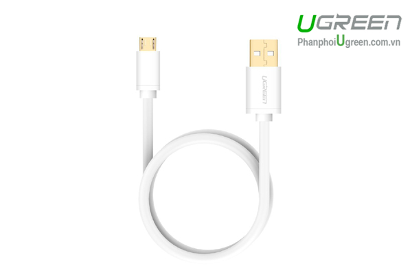 Cáp USB 2.0 AM to Micro USB 0.5M UGREEN US125 UG-10847 (trắng)
