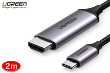 Cáp USB Type C to HDMI dài 2m Ugreen 50571 hỗ trợ 4K@60Hz