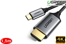 Cáp USB Type C to HDMI Ugreen 50570 dài 1,5m hỗ trợ 3D,4K cao cấp