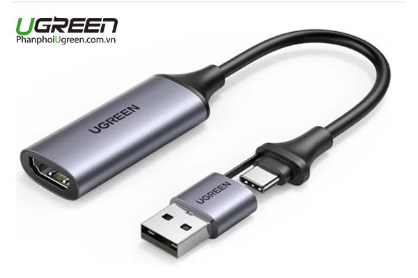 Card ghi hình HDMI to USB 2.0, Type C live streaming 1080P Ugreen 40189 chính hãng