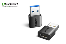 Đầu chuyển đổi USB-A sang USB-C chuẩn 3.1 tốc độ 10Gbps hỗ trợ sạc 3A Ugreen 45275 chính hãng