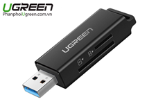 Đầu đọc thẻ nhớ SD/TF Ugreen 40752 chuẩn USB 3.0 chính hãng